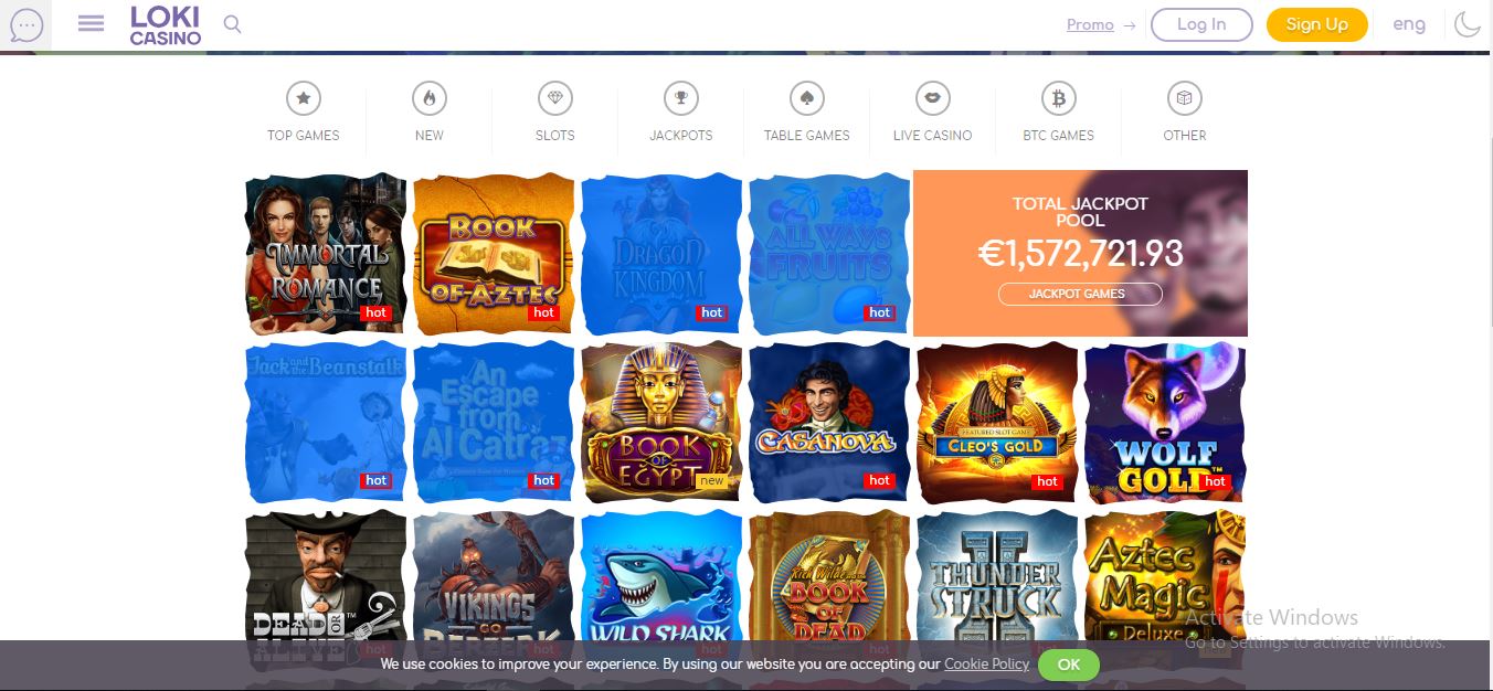 Available Games of Loki Casino