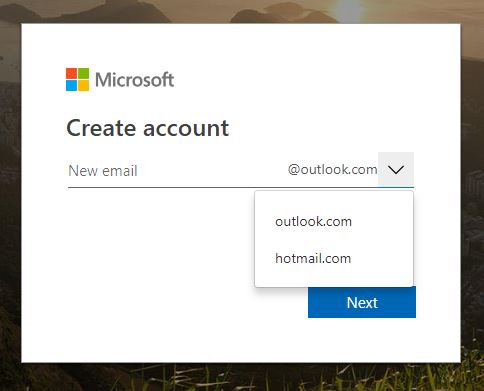 Create a Live email account with outlook or hotmail