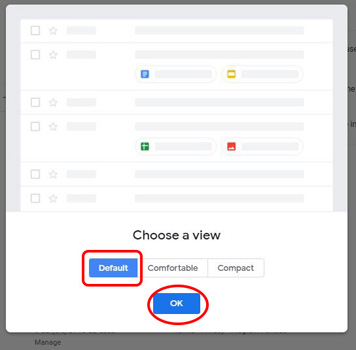 Choose a view of new Gmail account