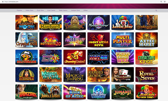 Available-Games on Omni Slots Casino