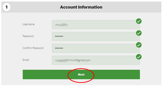 betway signup account information