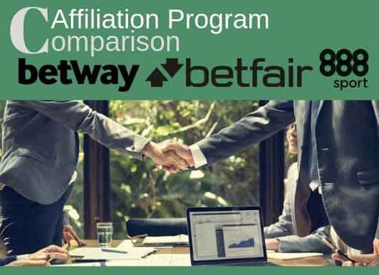 Betway vs Betfair vs 888sport, key difference and comparison of their affiliation program