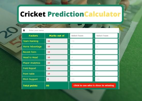 Cricket Prediction Calculator Introducing by Stakebd.com