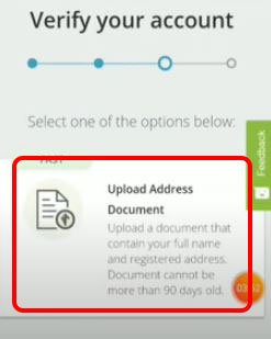Upload Adress Document