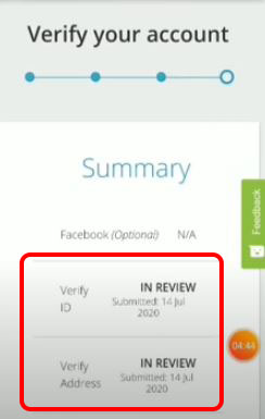 Your account in review to verify